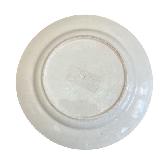 Rare Vintage British Aesthetic Brown Transfer Ware Girl with Rake 8.5” Plate - Picture 6 of 10